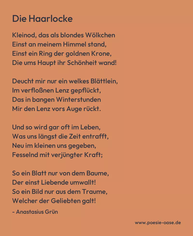 Gedicht: Die Haarlocke von Anastasius Grün