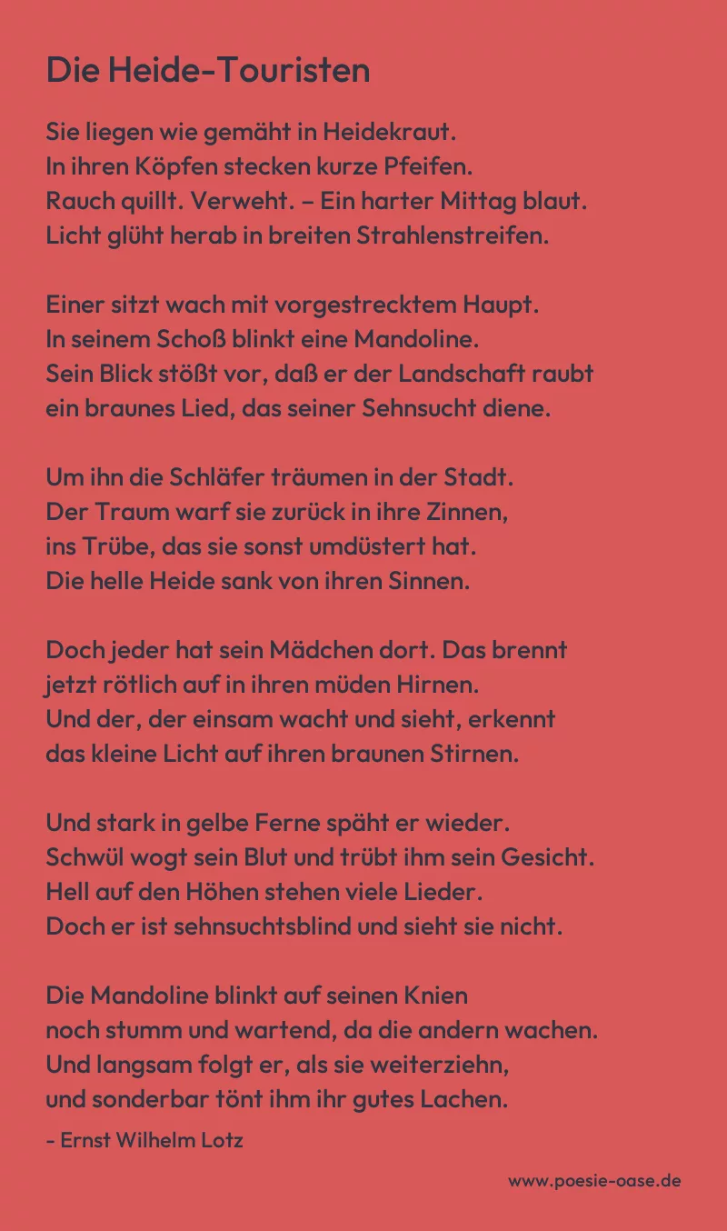 Gedicht: Die Heide-Touristen von Ernst Wilhelm Lotz