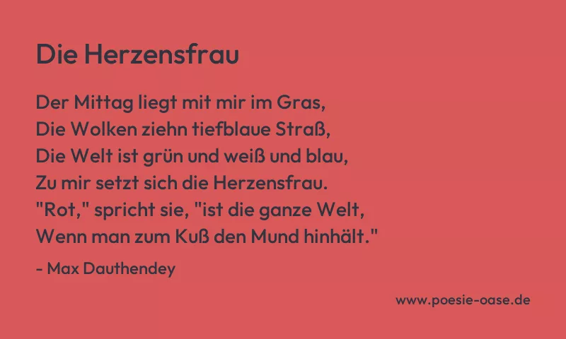Gedicht: Die Herzensfrau von Max Dauthendey