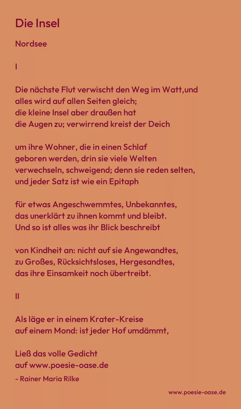 Gedicht: Die Insel von Rainer Maria Rilke
