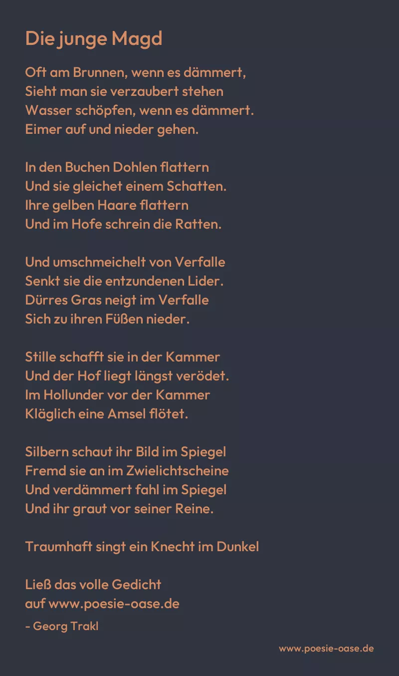 Gedicht: Die junge Magd von Georg Trakl