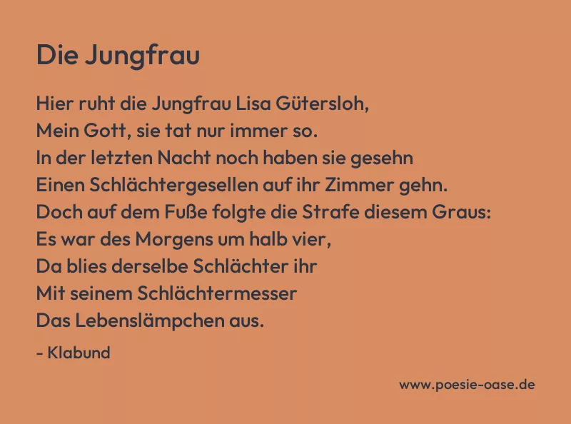 Gedicht: Die Jungfrau von Klabund