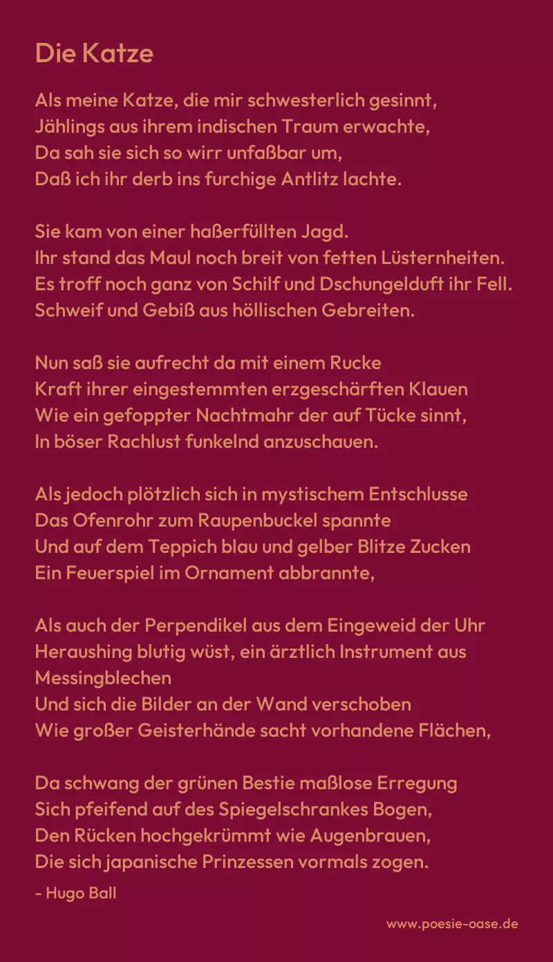 Gedicht: Die Katze von Hugo Ball