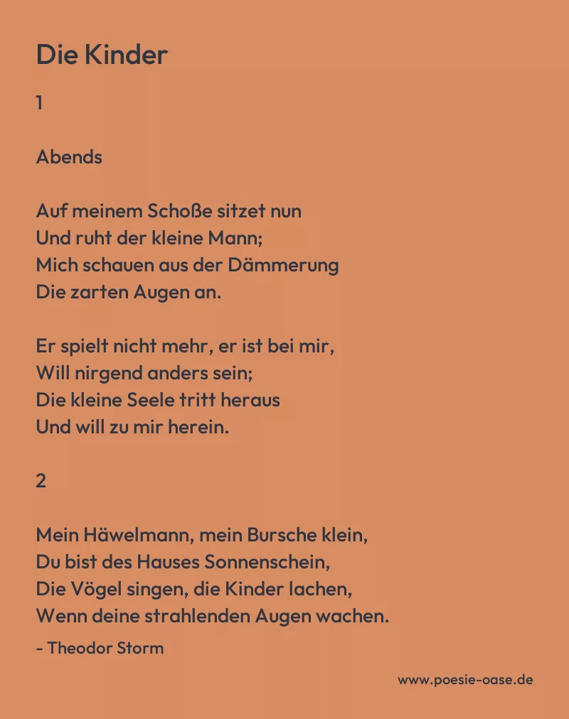 Gedicht: Die Kinder von Theodor Storm