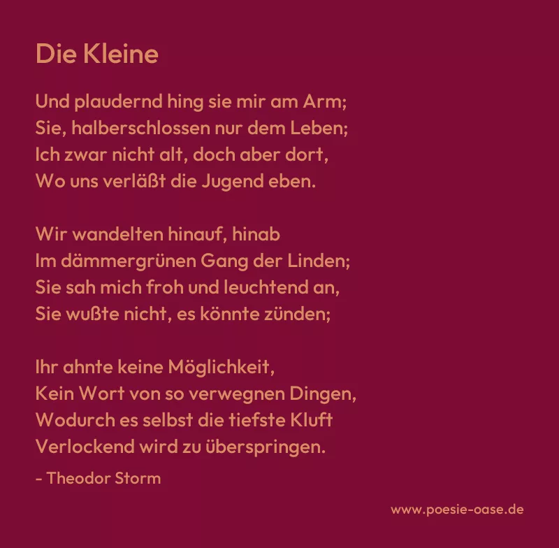 Gedicht: Die Kleine von Theodor Storm