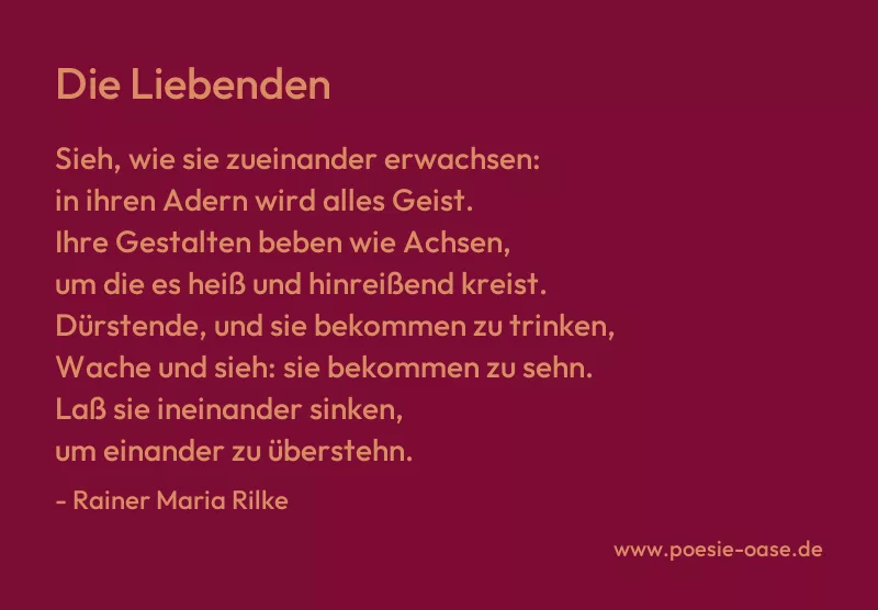 Gedicht: Die Liebenden von Rainer Maria Rilke