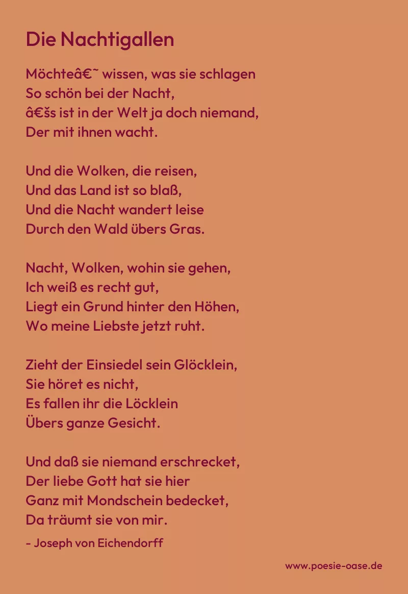 Gedicht: Die Nachtigallen von Joseph von Eichendorff