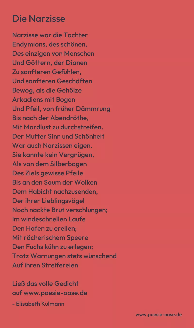 Gedicht: Die Narzisse von Elisabeth Kulmann