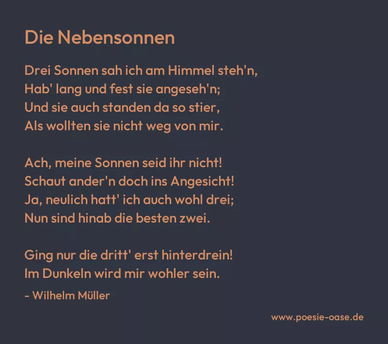 Gedicht: Die Nebensonnen von Wilhelm Müller