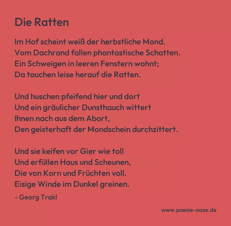 Gedicht: Die Ratten von Georg Trakl