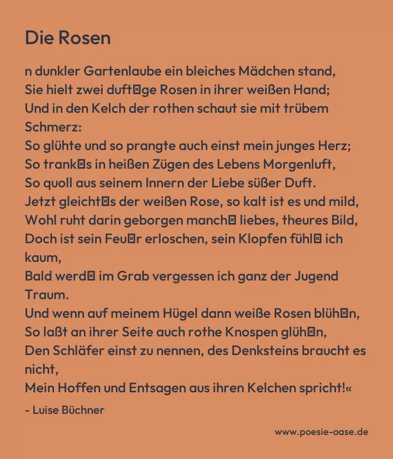 Gedicht: Die Rosen von Luise Büchner