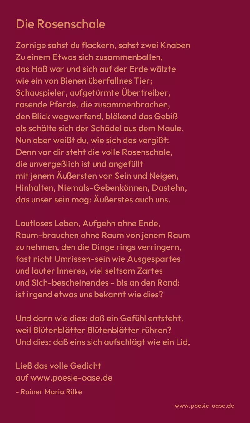 Gedicht: Die Rosenschale von Rainer Maria Rilke