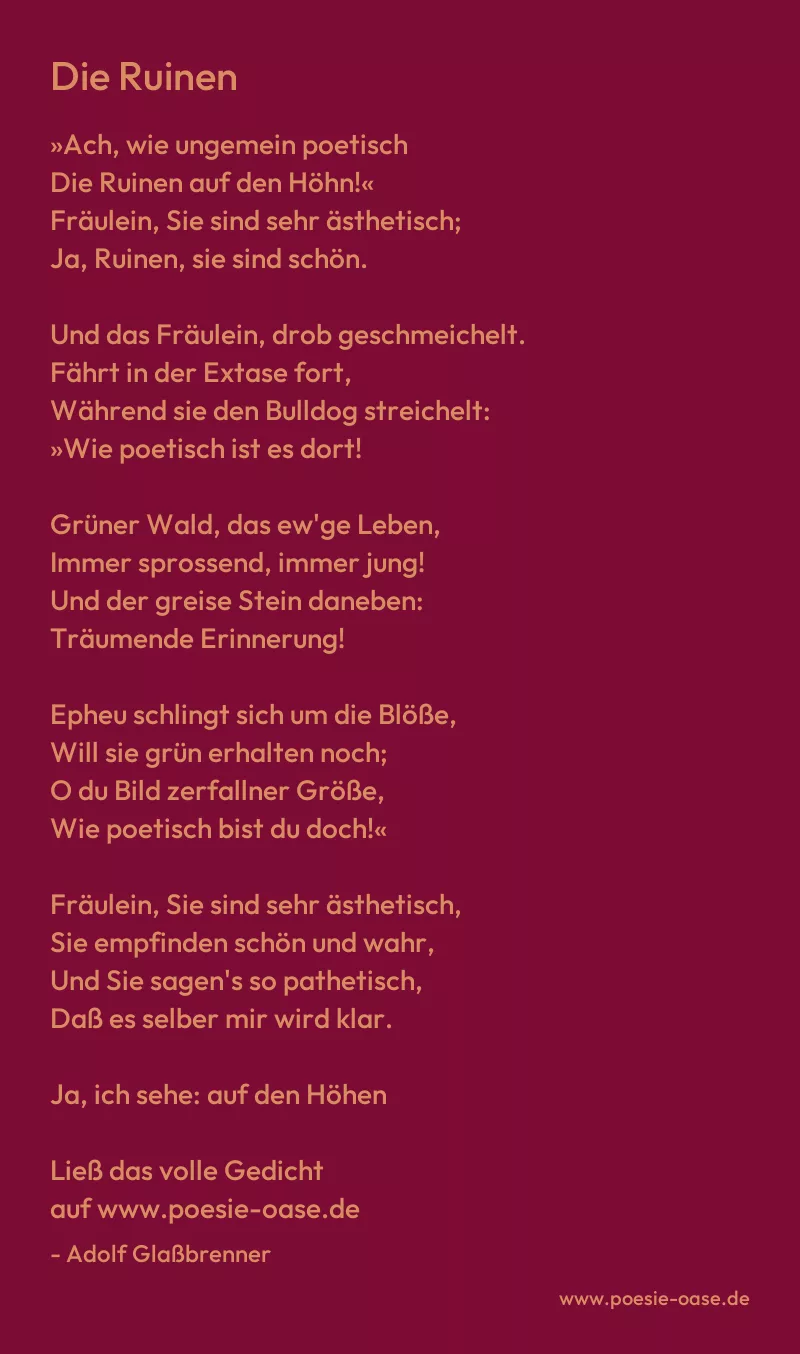 Gedicht: Die Ruinen von Adolf Glaßbrenner
