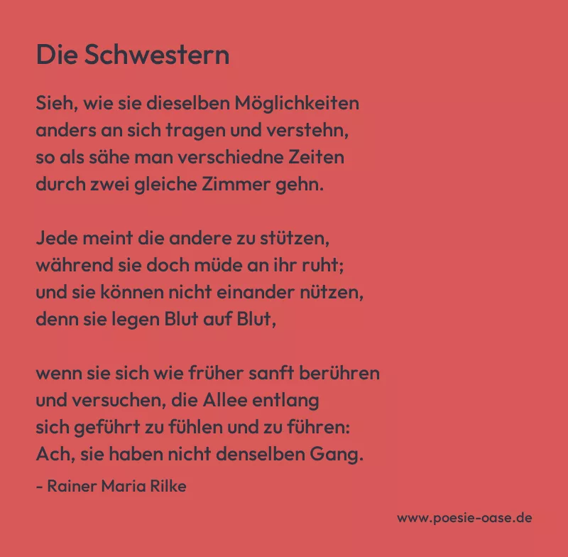 Gedicht: Die Schwestern von Rainer Maria Rilke