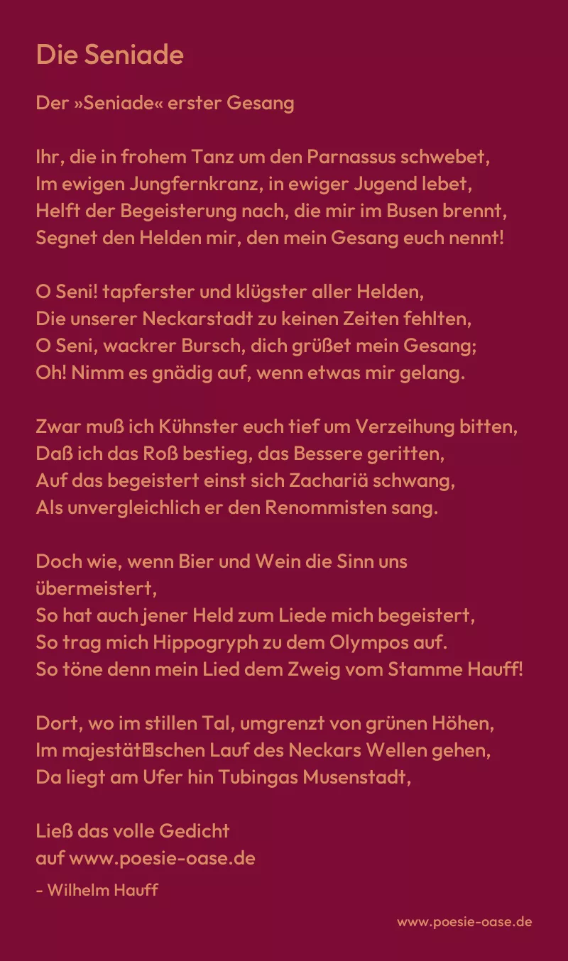Gedicht: Die Seniade von Wilhelm Hauff