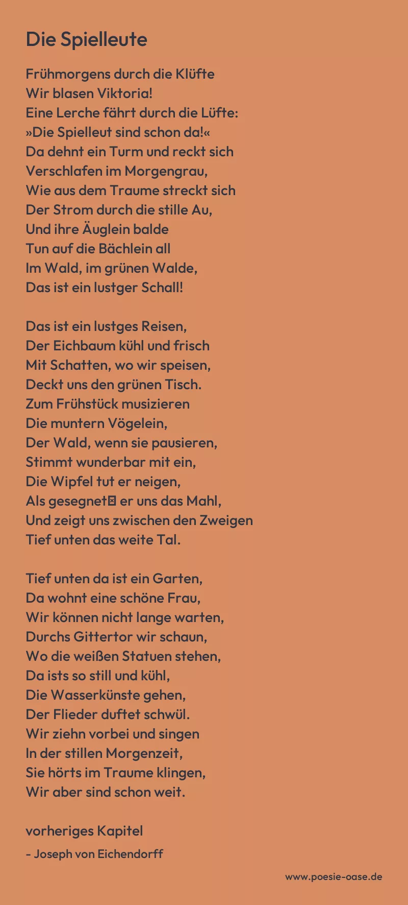Gedicht: Die Spielleute von Joseph von Eichendorff