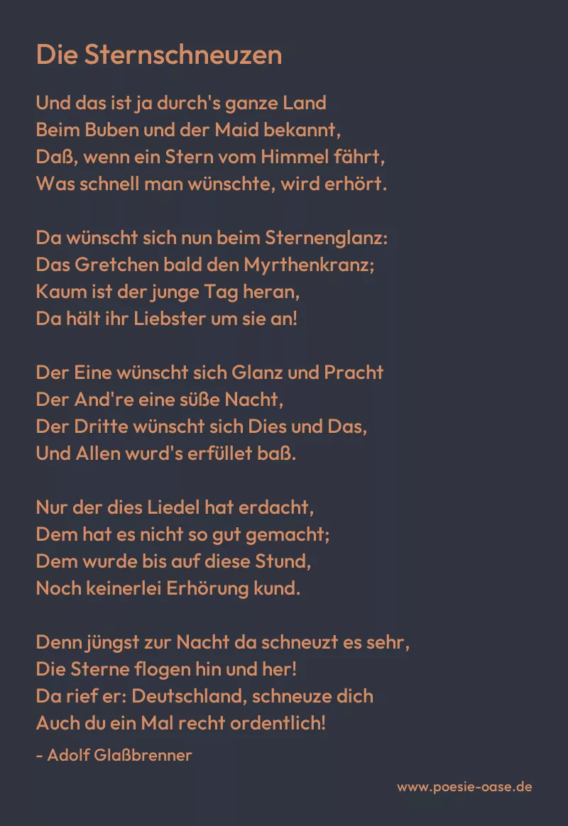 Gedicht: Die Sternschneuzen von Adolf Glaßbrenner