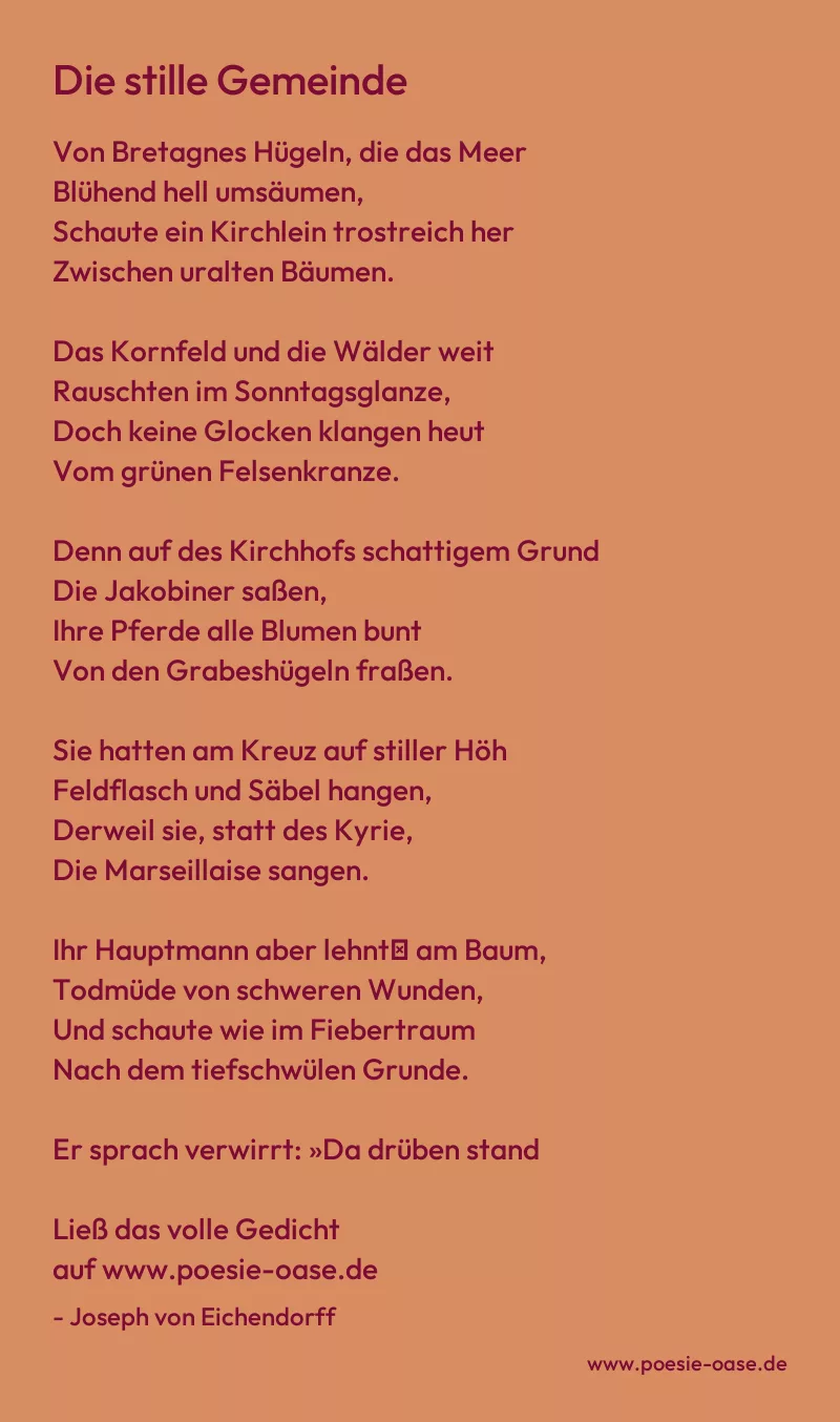 Gedicht: Die stille Gemeinde von Joseph von Eichendorff