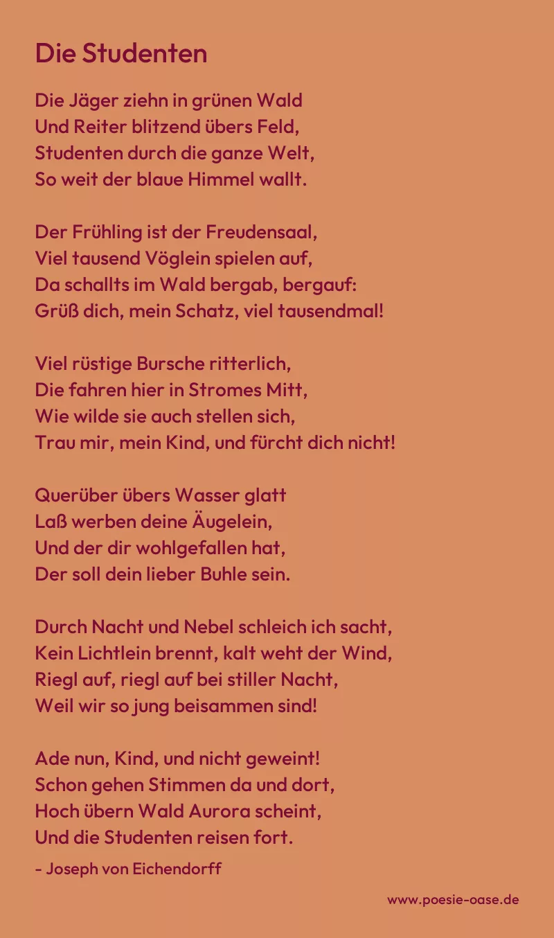 Gedicht: Die Studenten von Joseph von Eichendorff