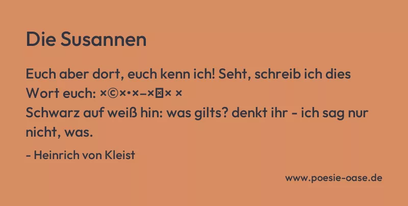 Gedicht: Die Susannen von Heinrich von Kleist