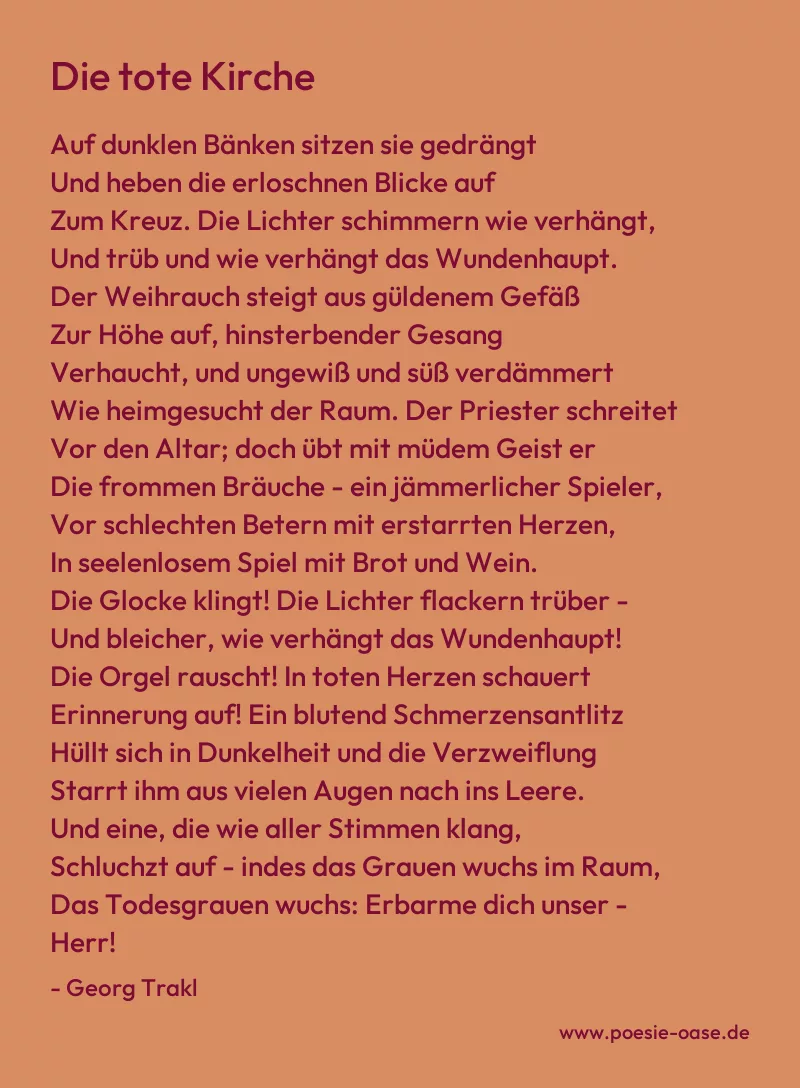 Gedicht: Die tote Kirche von Georg Trakl