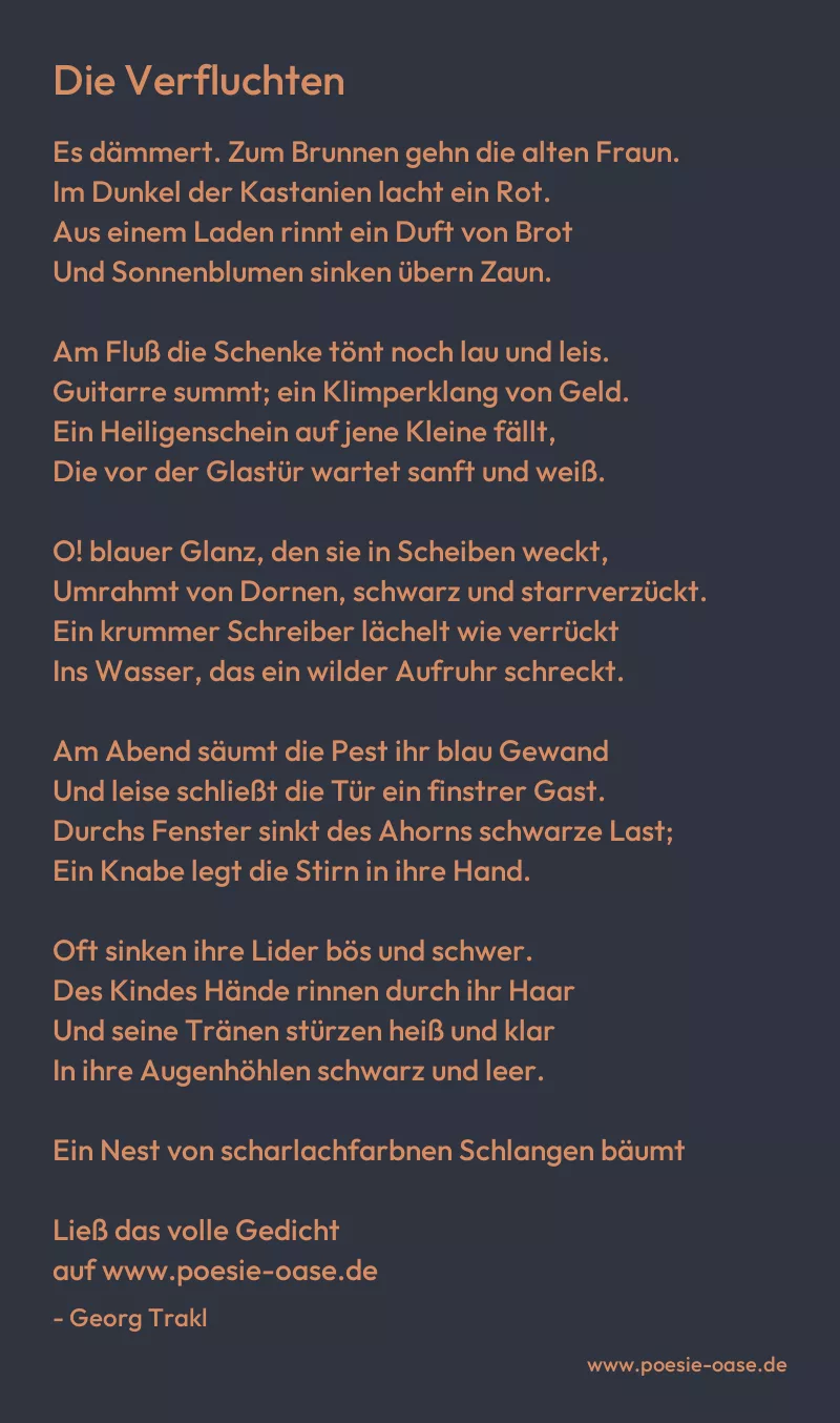Gedicht: Die Verfluchten von Georg Trakl