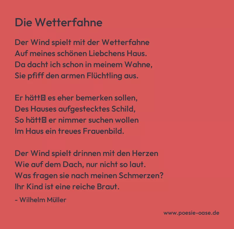 Gedicht: Die Wetterfahne von Wilhelm Müller