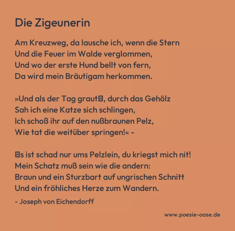 Gedicht: Die Zigeunerin von Joseph von Eichendorff