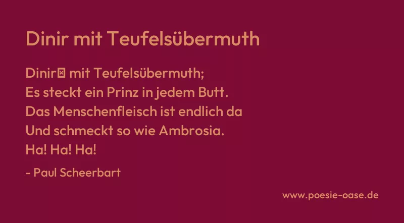 Gedicht: Dinir mit Teufelsübermuth von Paul Scheerbart