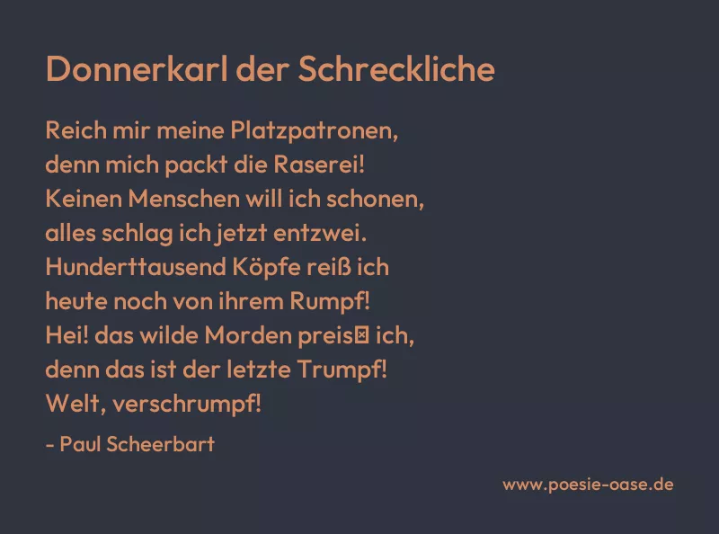 Gedicht: Donnerkarl der Schreckliche von Paul Scheerbart