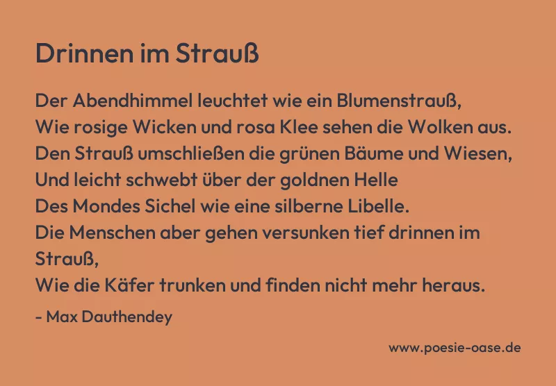 Gedicht: Drinnen im Strauß von Max Dauthendey