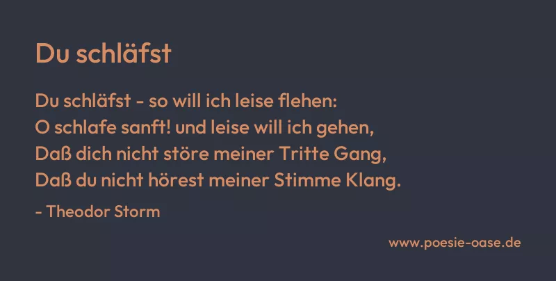 Gedicht: Du schläfst von Theodor Storm