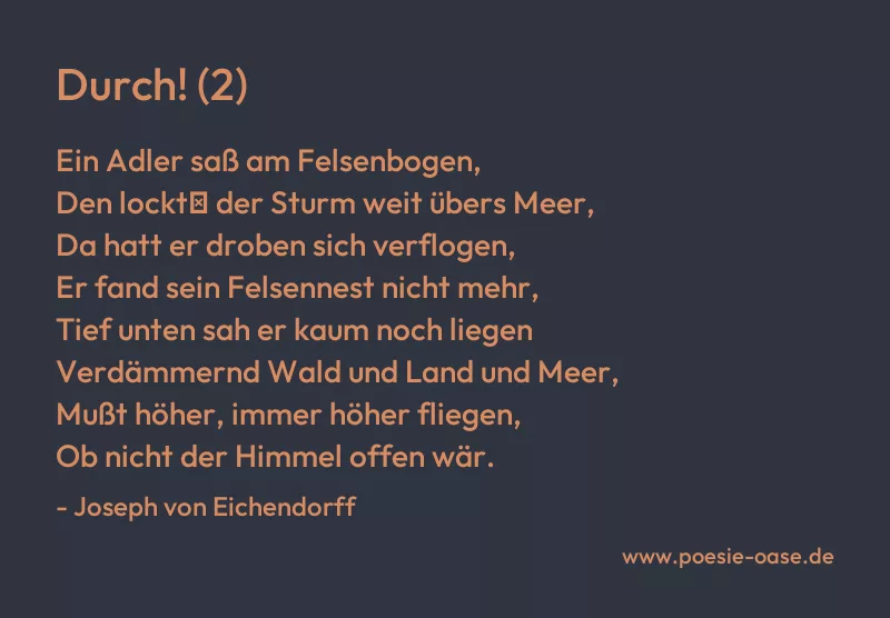 Gedicht: Durch! (2) von Joseph von Eichendorff