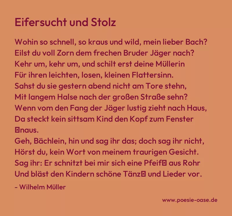 Gedicht: Eifersucht und Stolz von Wilhelm Müller