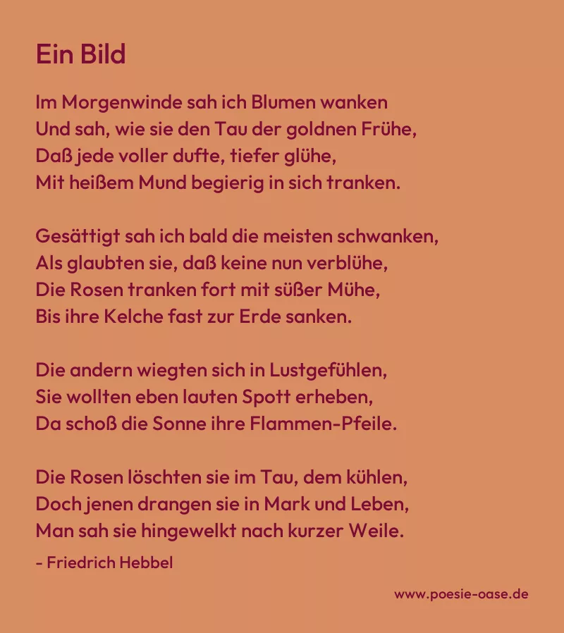Gedicht: Ein Bild von Friedrich Hebbel