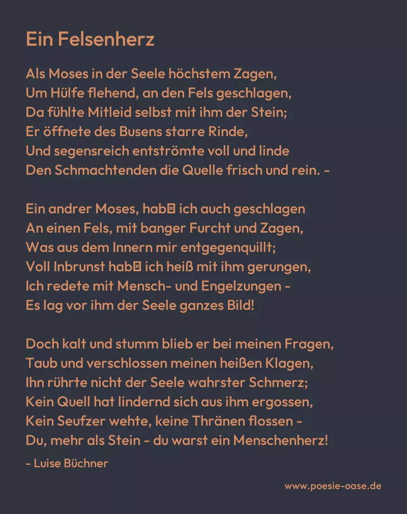 Gedicht: Ein Felsenherz von Luise Büchner