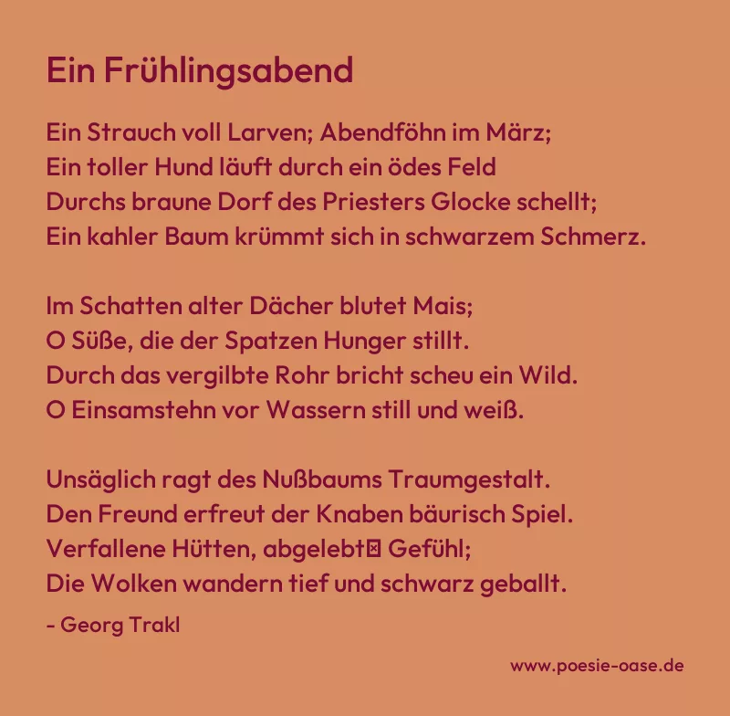Gedicht: Ein Frühlingsabend von Georg Trakl