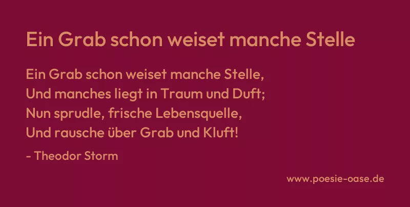Gedicht: Ein Grab schon weiset manche Stelle von Theodor Storm