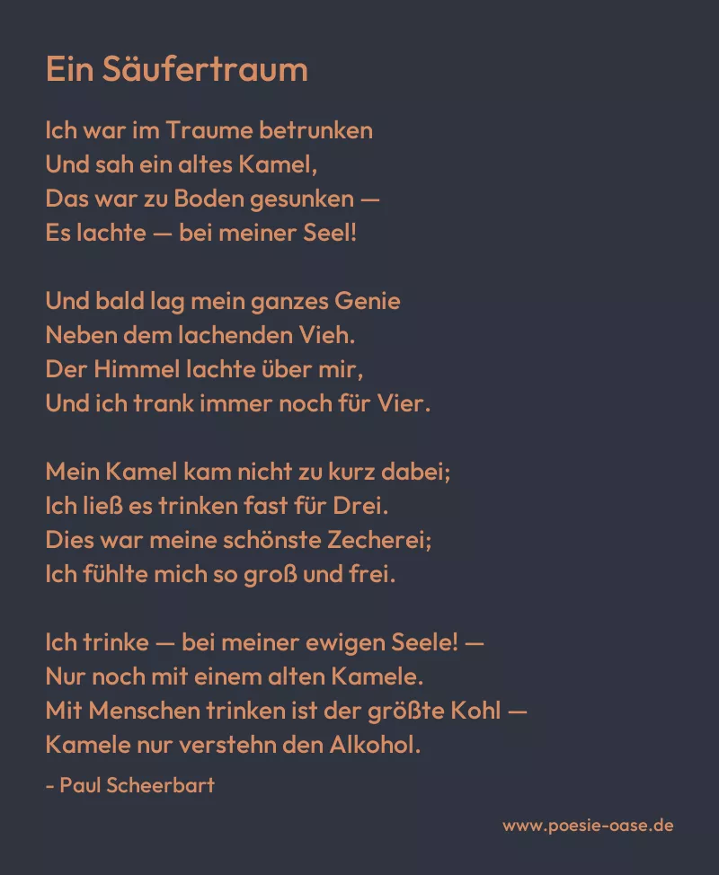 Gedicht: Ein Säufertraum von Paul Scheerbart