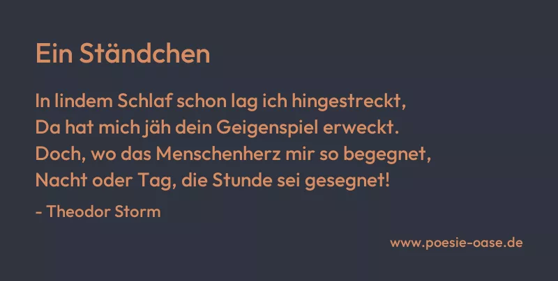 Gedicht: Ein Ständchen von Theodor Storm