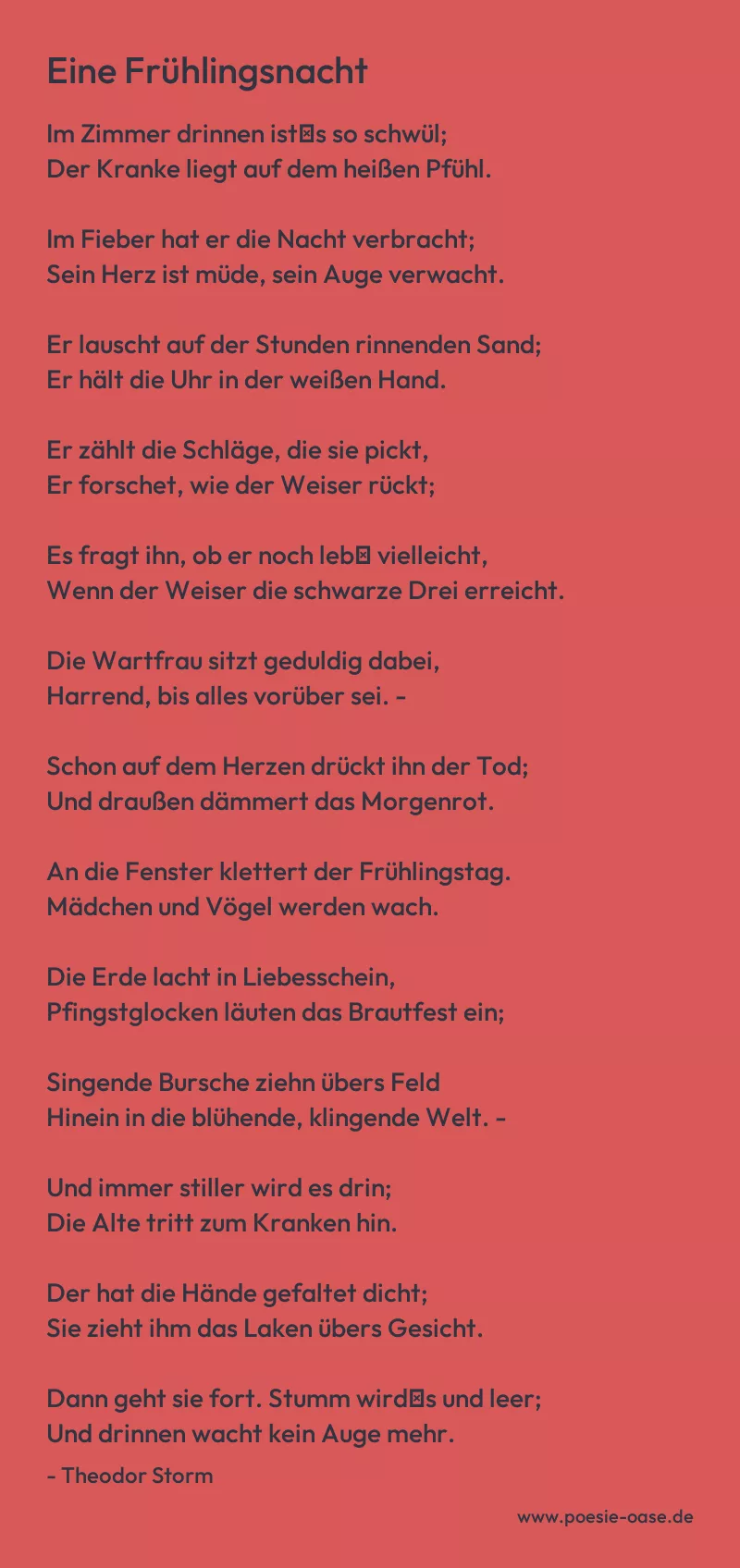 Gedicht: Eine Frühlingsnacht von Theodor Storm