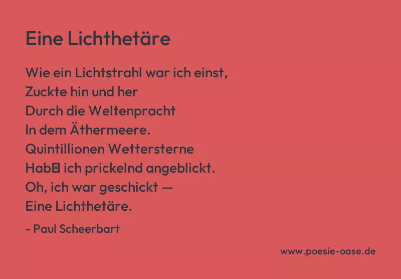 Gedicht: Eine Lichthetäre von Paul Scheerbart