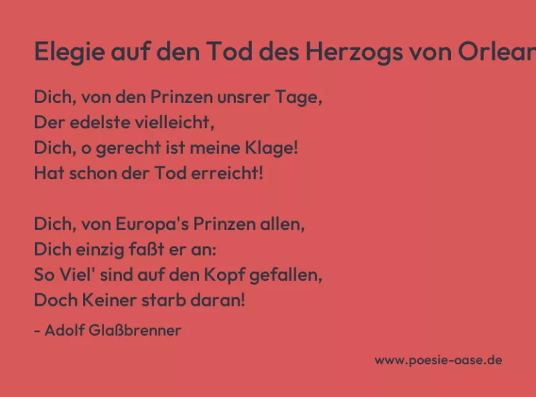 Elegie auf den Tod des Herzogs von Orleans