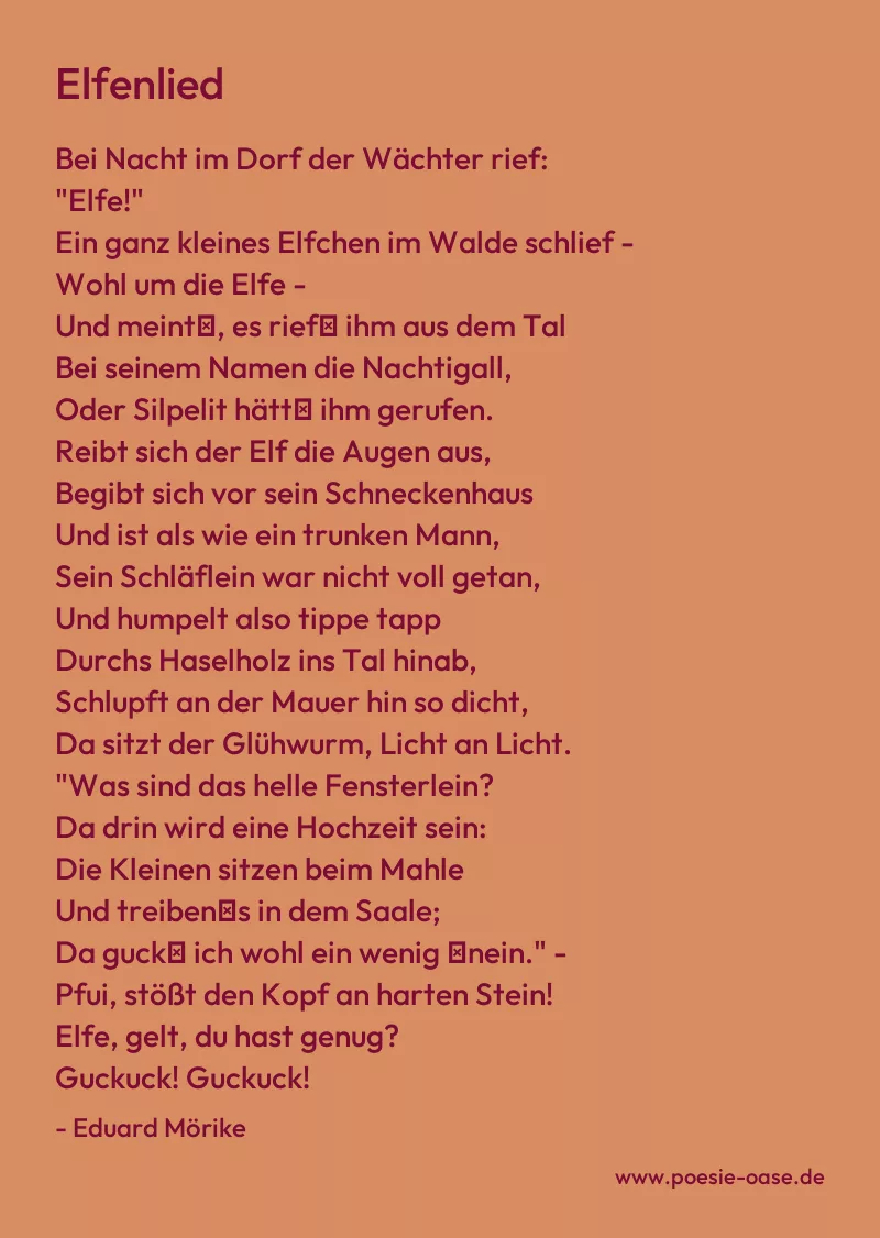 Gedicht: Elfenlied von Eduard Mörike