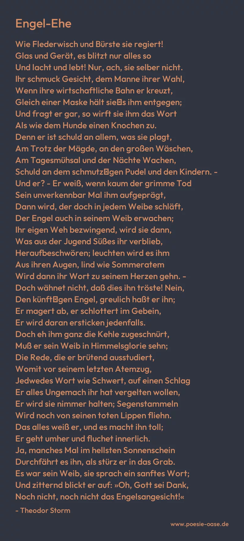 Gedicht: Engel-Ehe von Theodor Storm