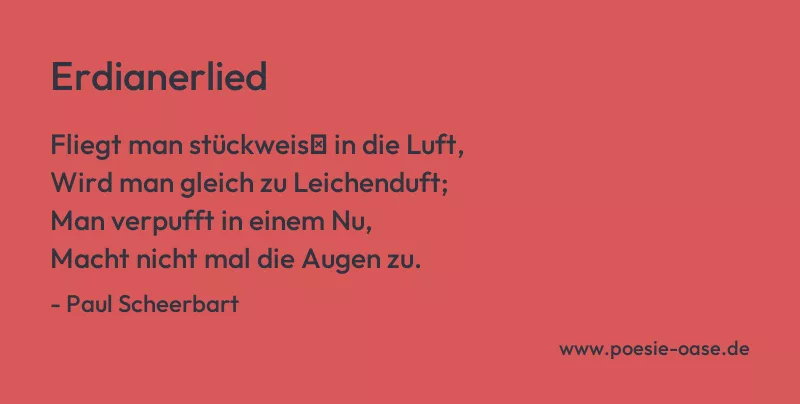 Gedicht: Erdianerlied von Paul Scheerbart