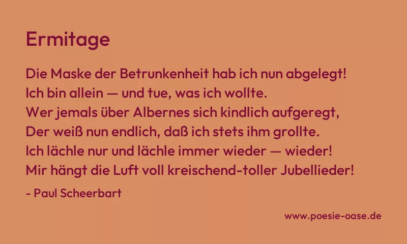 Gedicht: Ermitage von Paul Scheerbart