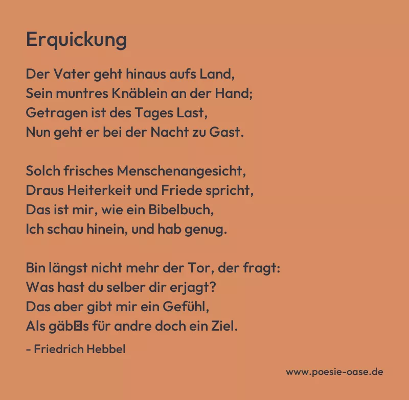 Gedicht: Erquickung von Friedrich Hebbel