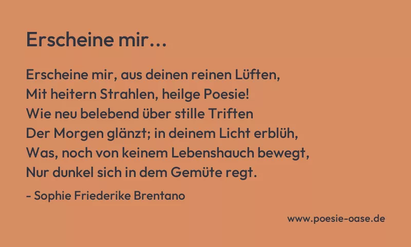 Gedicht: Erscheine mir... von Sophie Friederike Brentano
