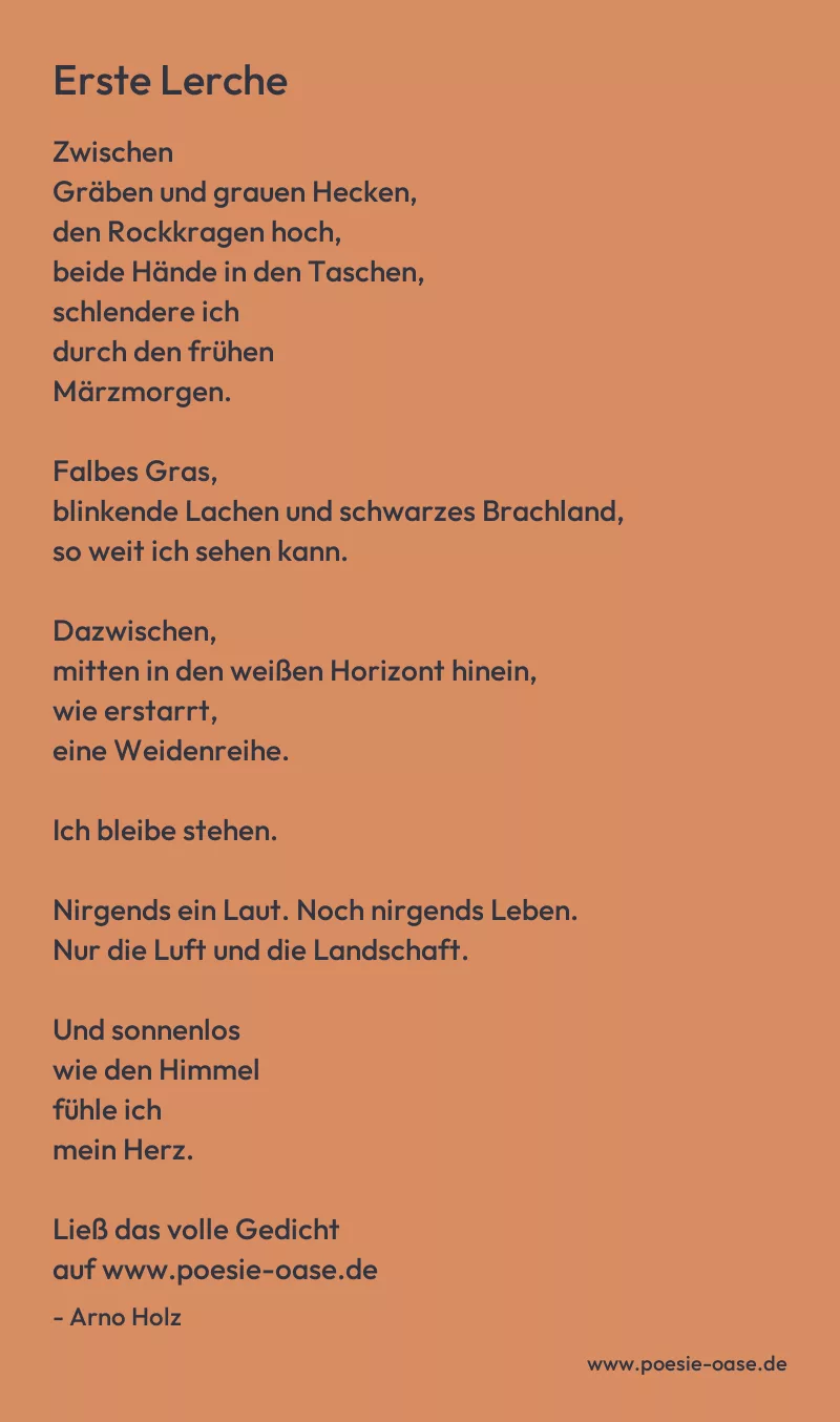 Gedicht: Erste Lerche von Arno Holz